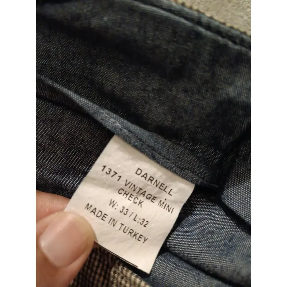 J. Lindeberg Darnell 1371 Vintage Mini Check Slim Fit Pants Mens 33W x 32L